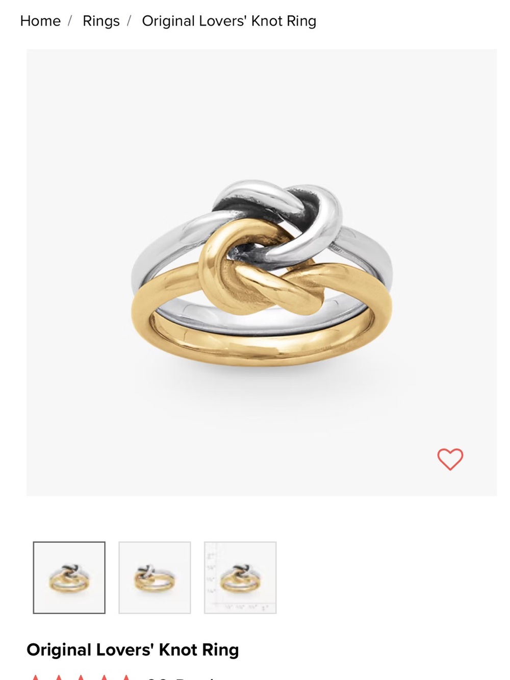 James Avery Love Knot Ring - Gold, Silver - Picture 3 of 4